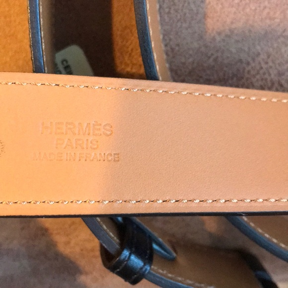 Men\'s Black and silver Hermès belt